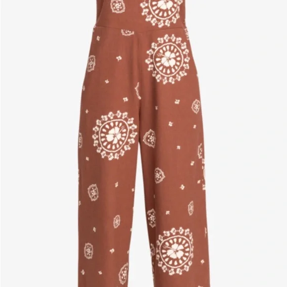 Brown Patterned Women's Jumpsuit from Roxy - Picture 3 of 4